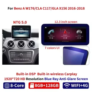 Đầu đĩa Android cho Mercedes W176 A-Class 2012–2018 | 10,25″ 12,3″ 3 Đầu đĩa Android cho Mercedes W176 A-Class 2012–2018 | CarPlay DSP