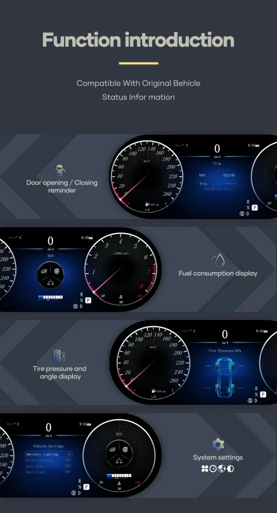 Bảng điều khiển kỹ thuật số Mercedes ML GL 2005–2010 | Màn hình 12,3 inch hỗ trợ CarPlay và Android Auto