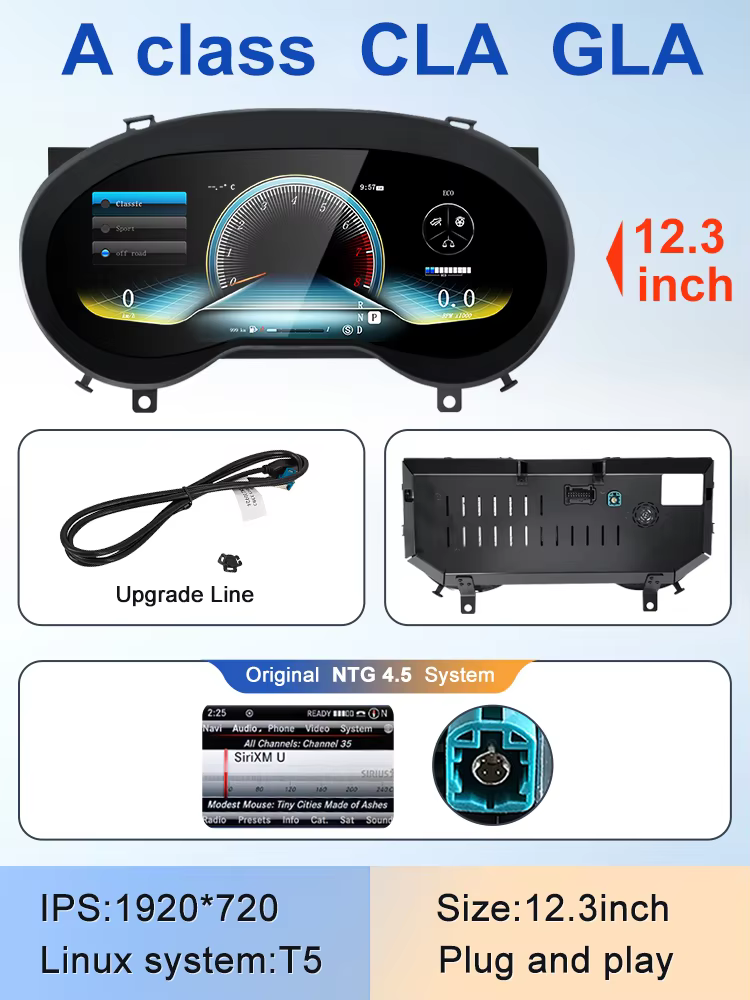 Bảng đồng hồ kỹ thuật số Mercedes GLA, CLA và A-Class 2015–2019 | Màn hình 12,3 inch hỗ trợ CarPlay Bảng đồng hồ kỹ thuật số Mercedes GLA, CLA và A-Class 2015–2019 | Màn hình 12,3 inch hỗ trợ CarPlay