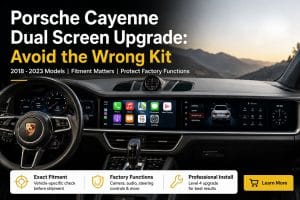 Nâng cấp hệ thống hai màn hình cho Porsche Cayenne đời 2018-2023 đã được lắp đặt bên trong xe