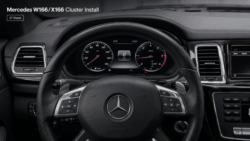 Lắp đặt cụm đồng hồ kỹ thuật số Mercedes W166 X166 | 2012–2019