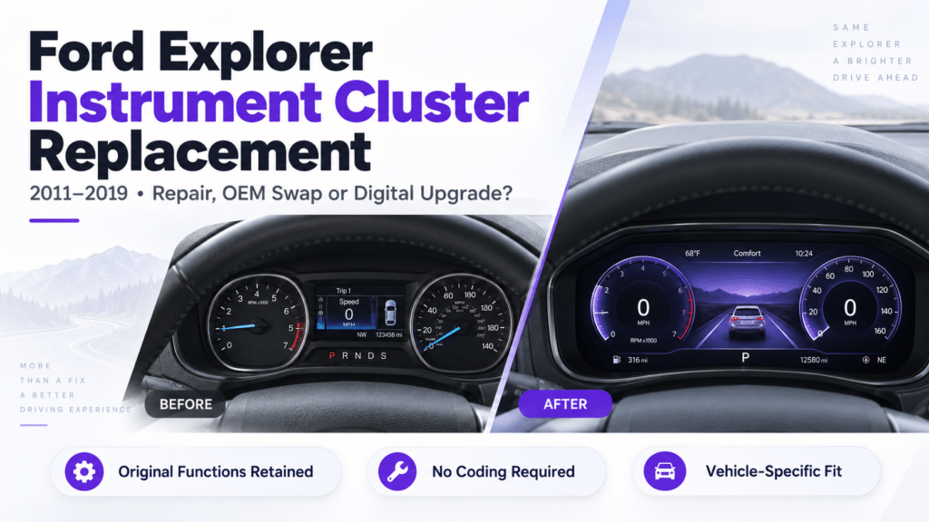 Ford Explorer Instrument Cluster Replacement 2011–2019: Repair, OEM Swap or Digital Upgrade?