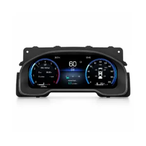 Hình ảnh sản phẩm phía trước của cụm đồng hồ kỹ thuật số Toyota Tundra trên nền trắng, hiển thị giao diện hai đồng hồ tròn