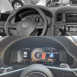 Cụm đồng hồ kỹ thuật số VW T5 trước và sau khi nâng cấp