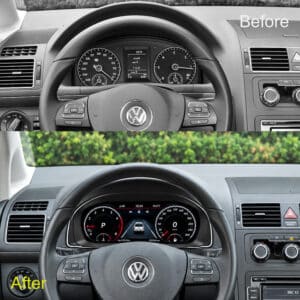 cụm đồng hồ kỹ thuật số vw touran trước sau nâng cấp